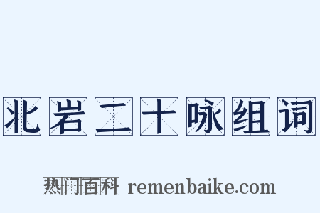 北岩二十咏组词是什么意思的图片